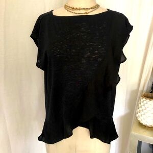 Women’s Banana Republic  Sleeveless Top with cross over ruffle detail size S